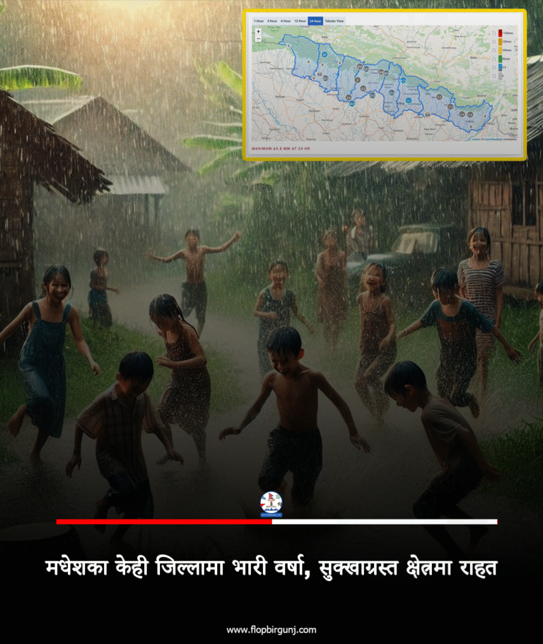मधेशका केही जिल्लामा भारी वर्षा, सुक्खाग्रस्त क्षेत्रमा राहत